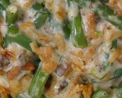 Traditional holiday greenbean casserole.