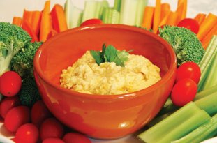 Hummus for healthy dipping.