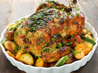 Kumquats with chicken.