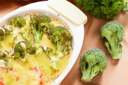 Savory casserole of broccoli and yogurt.