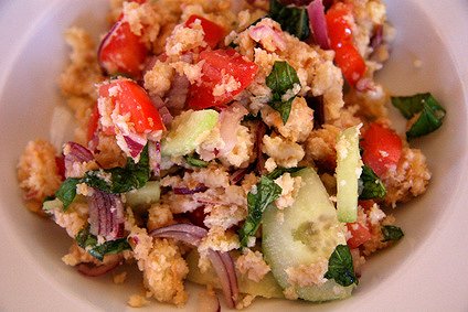 Panzanella or bread and tomato salad.